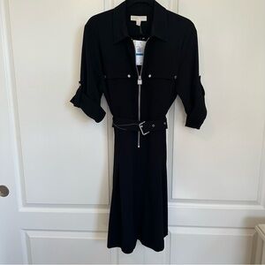 MICHAEL Michael Kors Black Long Sleeve Dress with Belt Size XL NWT